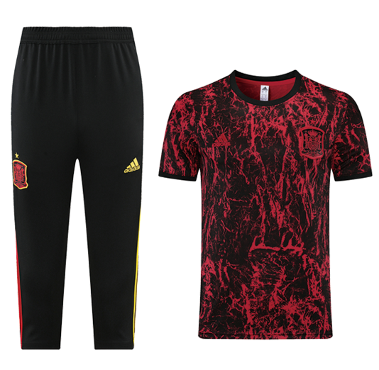 2021/22 Spain Red Training Kits Shirt with 3/4 Pants